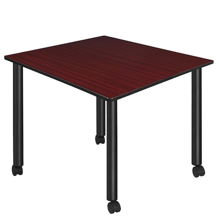 Regency Kee Mobile Tables, 48 W, 48 L, 29 H, Wood, Metal Top, Mahogany TBMC4848MHBK
